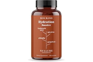 Nullure Hyaluronic Acid Supplements I Anti-Aging · Hydration · Skin Tone I Vegan Formula I Hyaluronic Acid + Spirulina + Chlorella + Vitamin B3 + Black Radish + Grapefruit I 120 Capsules (2 Months)