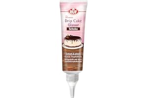 ‎RUF RUF Drip Cake Glasur Schoko, Schokoladen-Glasur in der Tube, zum Glasieren von Tropfen-Kuchen, Naked-Cakes, Cupcakes & Torten, glutenfrei, 1 x 125g