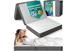 ‎DYNMC YOU DYNMC rozkładana sofa łóżko dla gości 2- BARDZO DOBRY test - H3 średnio twardy materac składany - składany materac dla gości (Szary/Biały, Jednoosobowy)