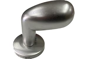 Securemme Mezza maniglia reversibile a forma di uovo con rosetta mm 55 - con foro per quadro 8 - il prodotto potete montarlo con o senza molla di ritorno (Alluminio argento F1)