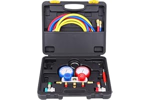 Honhill Réfrigérant de Collecteur Climatisation Kit jauge de collecteur Diagnostic A/C R134a R22 R410a R404a