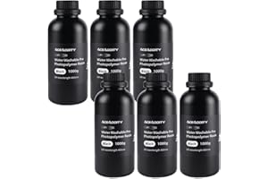 Aceaddity Résine Pro Lavable à l'eau - Résine d'impression 3D Photopolymère 405nm à rétrécissement Faible, Haute Précision et Facile à Nettoyer (Noir,6KG)