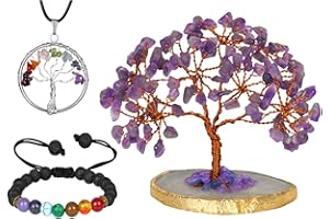 NARIBABU Amethyst Tree - Artificial Bonsai Tree - Purple Stones - Crystal Gifts For Women - Spiritual Room Decor - Crystals And Stones - Feng Shui Gem Tree - Crystal Tree Of Life