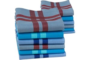 HOULIFE Homme Mouchoirs Tissu en Pur Coton Motif Rayures Carreaux Classique pour Usage Quotidien Lot de 6/12 Pièces 43x43cm Cadeau de Noël