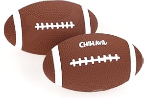 Chiwava 2 stück 6 Zoll Quietschen Latex Hundespielzeug Ball Fußball Rugby Holen interaktives Spielzeug für mittlere groß Hunde