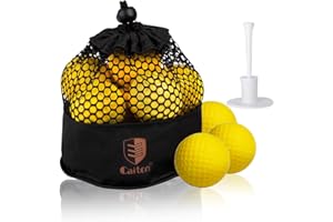 CAITON Weiche Übungsgolfball, PU Schaumstoff Golfbälle, 12 Übungsbälle, Schlagfeste Trainingsbälle, Begrenzte Flugweite für Kleine Gärten