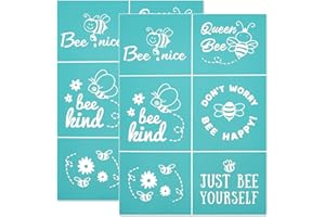 OLYCRAFT 2Pcs Self-Adhesive Silk Screen Printing Stencil Reusable Just Bee Yourself Letter Pattern Stencils for Decoration Gift Home Decoration and Painting on Wood Fabric T-Shirt Wall - 14x19.5cm