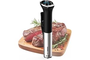 Cooksir Sous Vide Roner Cucina a Bassa Temperatura Slow Cooker Circolatore, Impermeabile Secondo IPX7, Timer con Touch Screen, Alloggiamento in Acciaio Inox, Argento, 10°C-90°C, 16A Spina