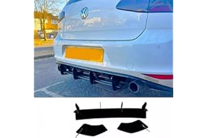 Auto Perfectionists UK Rear Blade Style Diffuser and Side Splitters Compatible With VW Golf GTI MK7 2013-2016 ABS Gloss Black