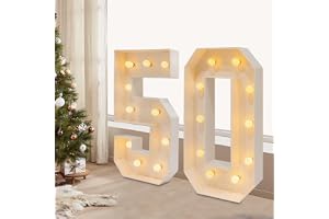 Xigner LED-upplysta siffror, festdekoration, varmvitt ljus, för 50-åriga män, bordsdekoration, 100 cm