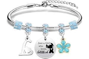 Poaemki Funny Initial Stitch Bracelet for Women Girls, Cute Letter A-Z Reminder Bracelet Just a Girl Who Loves Stitch BFF Gift for Friend Sister Daughter