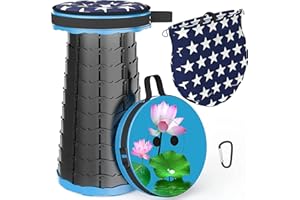 LOCYOP Sgabello pieghevole portatile con cuscino, sgabello telescopico con motivo sgabello retrattile di seconda generazione sgabello da campeggio per adulti maxi carico 200kg