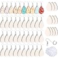 Koonafy 50PCS Boucle d'Oreille Sublimation Set, Ébauches de bijoux