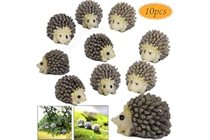 bluesees Miniature Hedgehog, 10pcs Miniature Landscape Garden Decor Hedgehog Ornaments,Household Fashion Furniture And Decor Miniature Ornament Hedgehog Mushroom Set Decor Fairy Garden