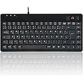 Perixx PERIBOARD-505H PLUS, Tastatur mit Trackball und 2 x USB Hub - Schnurgebunden - 315 x 147 x 21 mm Abmessung - 14 mm Tra