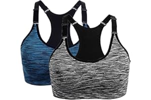 RUITOTP 2 Pièces Brassiere Sport Femme Soutien-Gorge de Sport Femme Brassiere Femme Sport sans Armature Elastique Amovibles Coussinets Fitness Yoga Soutien Gorge Sport