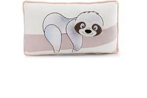 ‎NICI NICI 62446 Pluszowa poduszka, leniwiec Izzy Icetumbler, puszysta poduszka do przytulania dla dzieci i dorosłych, idealna do domu, przedszkola lub na podróż, 43 x 25 cm, beżowa