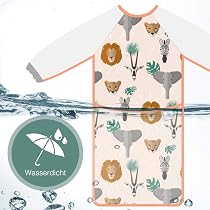 2 Stück Baby-Lätzchen Mit Ärmeln – Wasserdicht & Weich | Für 6–36 Monate | Mit Süßen Dino & Bär Motiven