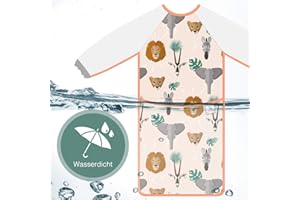 cozy racoon Lätzchen mit Ärmeln für Jungen & Mädchen I 9 bis 48 Monate I Pflegeleichte Ärmellätzchen zum Essen und Basteln perfekt geeignet I Größenverstellbar, Abwaschbar und Wasserdicht