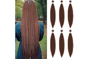 DT CHERYL 66cm vorgedehntes Flechthaar,6 Packungen Easy crochet braids hair,Hot Water Setting Professional Soft Yaki Textur Crochet braids extension(T27/613)…