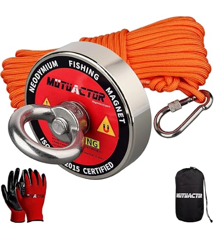 Neodym Magnet 300KG Stark Bergemagnet zum Magnetfischen Mit 20m Seil
