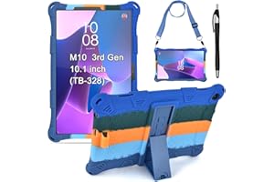 KATUMO Etui dla Lenovo M10 3rd Gen Tablet 10.1 cala ((TB-328FU/TB-328XU)), Obudowy na tablety dla dzieci z Lenovo Tab M10 (3rd Gen) 2022, Etui z Miękkiej Gumy z Paskiem na Ramię i Długopisem
