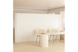 GENERISCH Raumteiler aus kraftpapier, Faltbare Papier-Raumtrennwand - tragbare Vielseitig einsetzbare Trennwand für gewerbliche Räume, Einzelhandelsgeschäfte, Büro, Dekoration (Weiß,H2.9m * L6m)