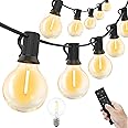 Yuusei 15M Catene Luminose Esterno con Telecomando, 25+1 Plastica Impermeabile Lampadine with IP45, Warmweiß 2700K Esterni Ca
