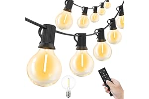 Yuusei 15M Catene Luminose Esterno con Telecomando, 25+1 Plastica Impermeabile Lampadine with IP45, Warmweiß 2500K Esterni Catene Luminose per Terrazzo Festa Natale Matrimonio
