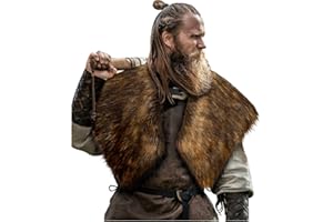 keland Homme Viking Col en Fausse Fourrure Écharpe Accessoire de Costume