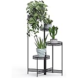 unho Soporte Plantas Interior Exterior Plegable, Soporte Macetas Estanterias para Macetas con 4 Niveles Escalera para Macetas