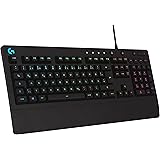 Logitech G213 Gaming Keyboard Prodigy, RGB lighting, programmable G-keys, multimedia controls, integrated palm rest, splashpr
