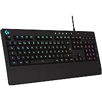 Logitech G213 Gaming Keyboard Prodigy, RGB lighting, programmable G-keys, multimedia controls, integrated palm rest…