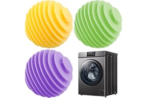 AOMHREK Pack of 3 Dryer Balls, Washing Ball for Washing Machine, Reusable Laundry Balls, Anti-Tangle Laundry Ball, Rubber Laundry Balls, Drying Balls for Home Laundry Cleaning