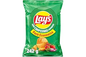 Lay's Campesinas, Patatas Fritas de cultivos sostenibles con sabores vegetales, Producto de Aperitivo, bolsa familiar, 242 g