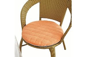 UYEOCO Cuscini Rotondi per Sedie Cucina set da 4/2/1, Diametro 30/35/40/45/50cm Cuscini per Sedie Antiscivolo per Sedie da Pranzo,Esterno, Giardino, Cucina, Ufficio, Soggiorno(Orange,1PC_50CM (19.7IN))