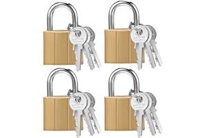 PARTIDEAL 4 Stück 32MM Vorhängeschloss mit 12 Schlüssel,Eisen Vorhängeschloss Fahrradschloss,Metall Anti-Dieb Sicherheitsschloss Vorhängeschloss für Schrank Schließfächer Koffer Garage