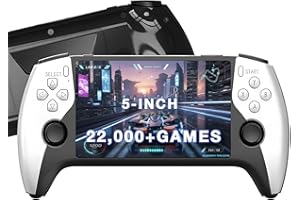 XYELLOWICON Retro Handheld Game Console, Built-in 22,000 Classic Games with 5" IPS Screen, Retro Game Stick, Dual 3D Joysticks, 8-Hour Battery - Portable Multimedia Gaming System