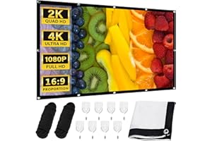 WANDGU 100 Pollici 16:9 HD 4K Schermo Proiettore Schermo Pieghevole Tela Proiettore Esterno Portatile Parete per Casa