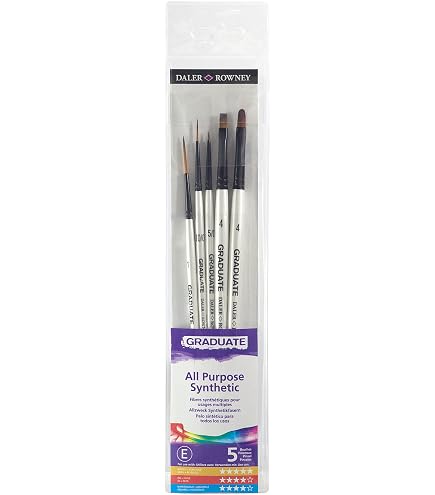 Pinceau Filet Daler Rowney Graduate - Synthétique, Pointe Noire, Taille 1 - Pour Loisirs Créatifs, Beaux-arts