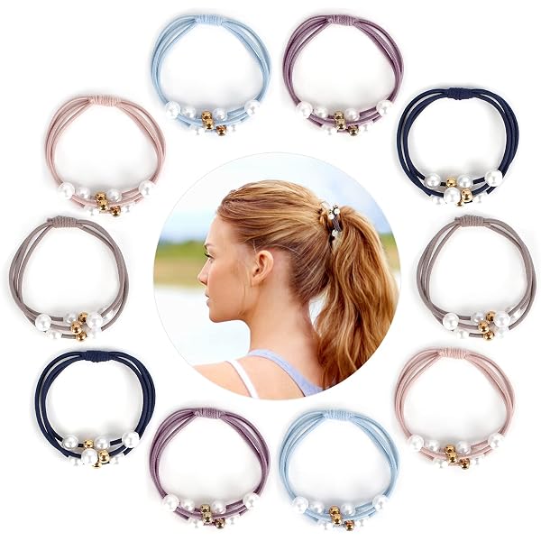 9 Perlen-Haargummis Mit Strass – Dehnbare Scrunchies Für Frauen & Mädchen, Vielseitig Einsetzbar