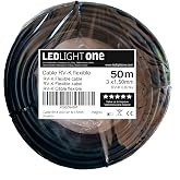 Led Light One Cable RV-K 0.6/1Kv 3x1.5 mm 50 m (Black) Operating voltage: 1000v Maximum working temperature 90&ordm;. Cables for i