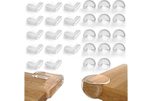 ‎FHLBESTYU Fhlbestyu Kantenschutz Baby Eckenschutz Tisch 28/16 Stücks Zwei Verschiedene FormenTischkantenschutz Kindersicherung Selbstklebend Stoßschutz für Kante Ecke Kinder Transparent