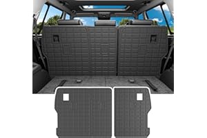 powoq Cargo Mat Compatible with 2024 2025 Santa Fe Trunk Mat 2nd Row Backrest Mat TPE Cargo Liner Replacement for 2024 2025 Santa Fe Accessories (Compatible with 24 25 Santa Fe)