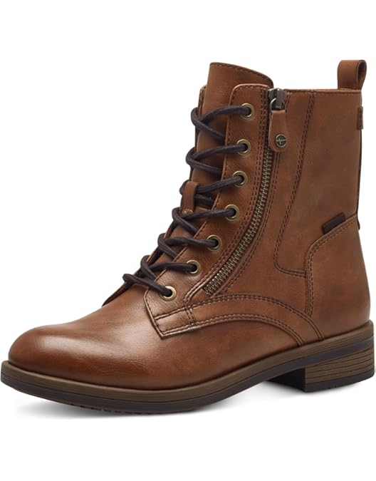 Tamaris Dames Lace Boot Flat 1-25262-45 Enkellaarzen, zwart, 40 EU, Zwart, 40 EU