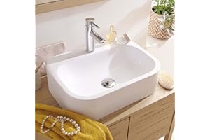 MOB-IN Vasque à Poser Rectangle en en résine Blanche 50x37cm