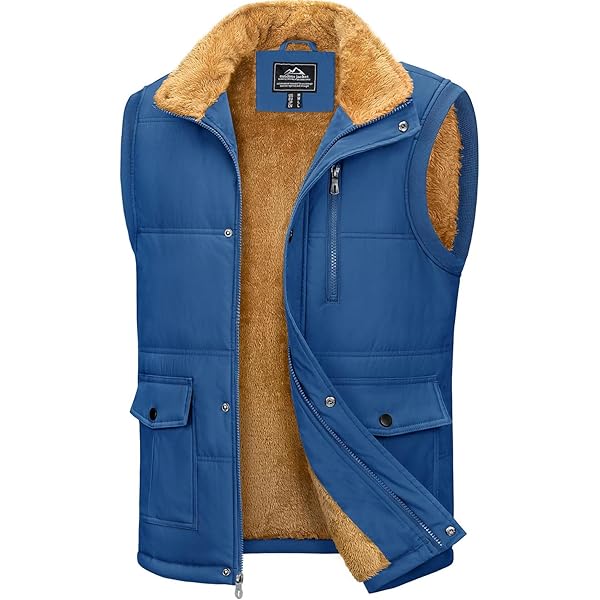 Gilet Uomo Invernale Trapuntato Con Fodera In Pile - Leggero, Antivento, Con Tasche Multiple - 4