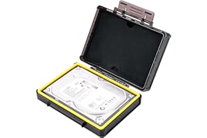 KIWIFOTOS KIWI FOTOS Etui ochronne na dysk twardy 3,5 cala, HDD odporne na wstrząsy pudełko do dysków twardych Samsung WD Seagate Toshiba 3,5 cala, możliwość układania w stos / uszczelka O-ring / stojak