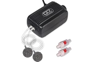 YUSHENGTAI Pompe a Air Aquarium, 20-40dB Bulleur Aquarium, 3W 300L/H Pompe à Oxygène Aquarium avec Tuyau Air, Pierre Air et Clapet Anti-Retour pour Petit Aquarium 10-300L