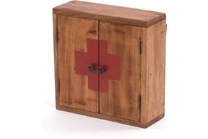 DESIGN DELIGHTS Armadio Medic 35, 35 x 35 x 13 cm (altezza x larghezza x profondità), in mogano, in stile shabby chick, armadietto per farmaci, primo soccorso, in legno, colore: 08 miele